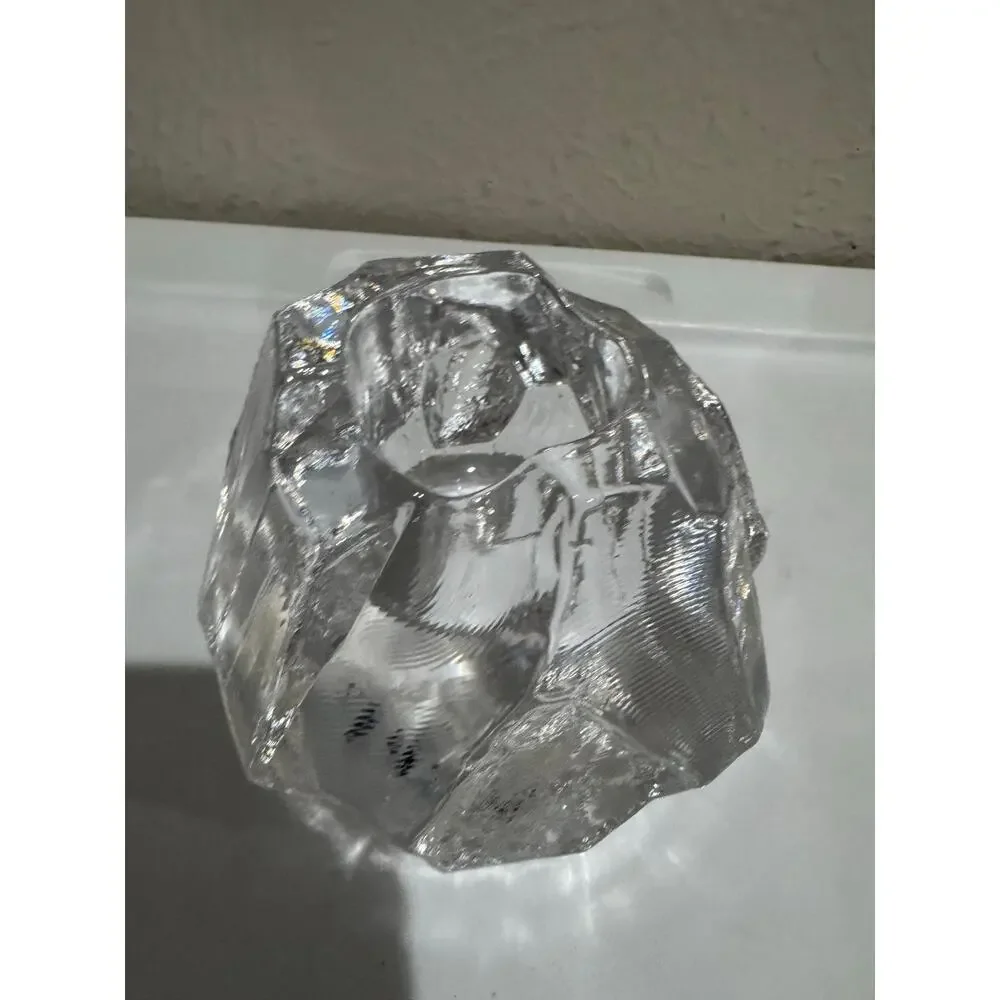 Kosta Boda Scandi Glass Rock Candle Votive Holder Vintage - Picture 4 of 9